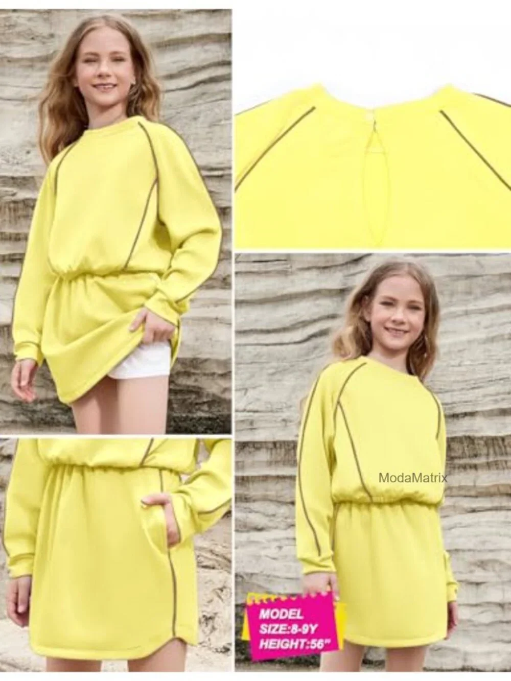 Girls 2-Piece Skirt Set Long Sleeve Crewneck Top with Skorts